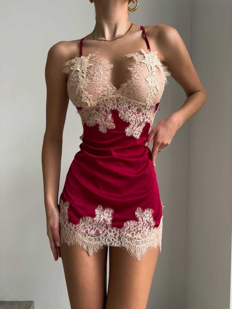 Alexis Luxury Babydoll Red