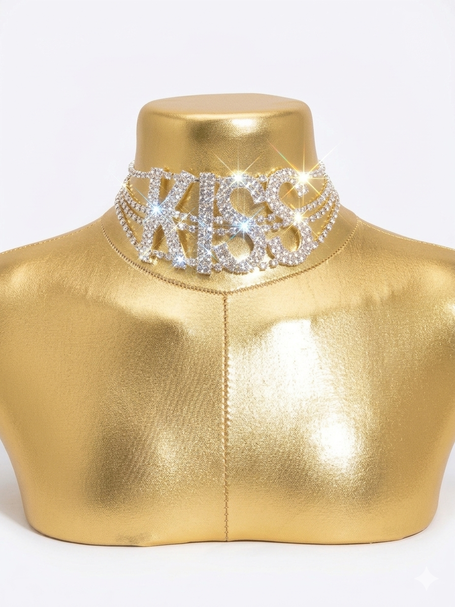 KISS Yazılı Boyunluk Choker