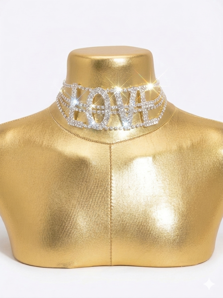 LOVE Yazılı Boyunluk Choker
