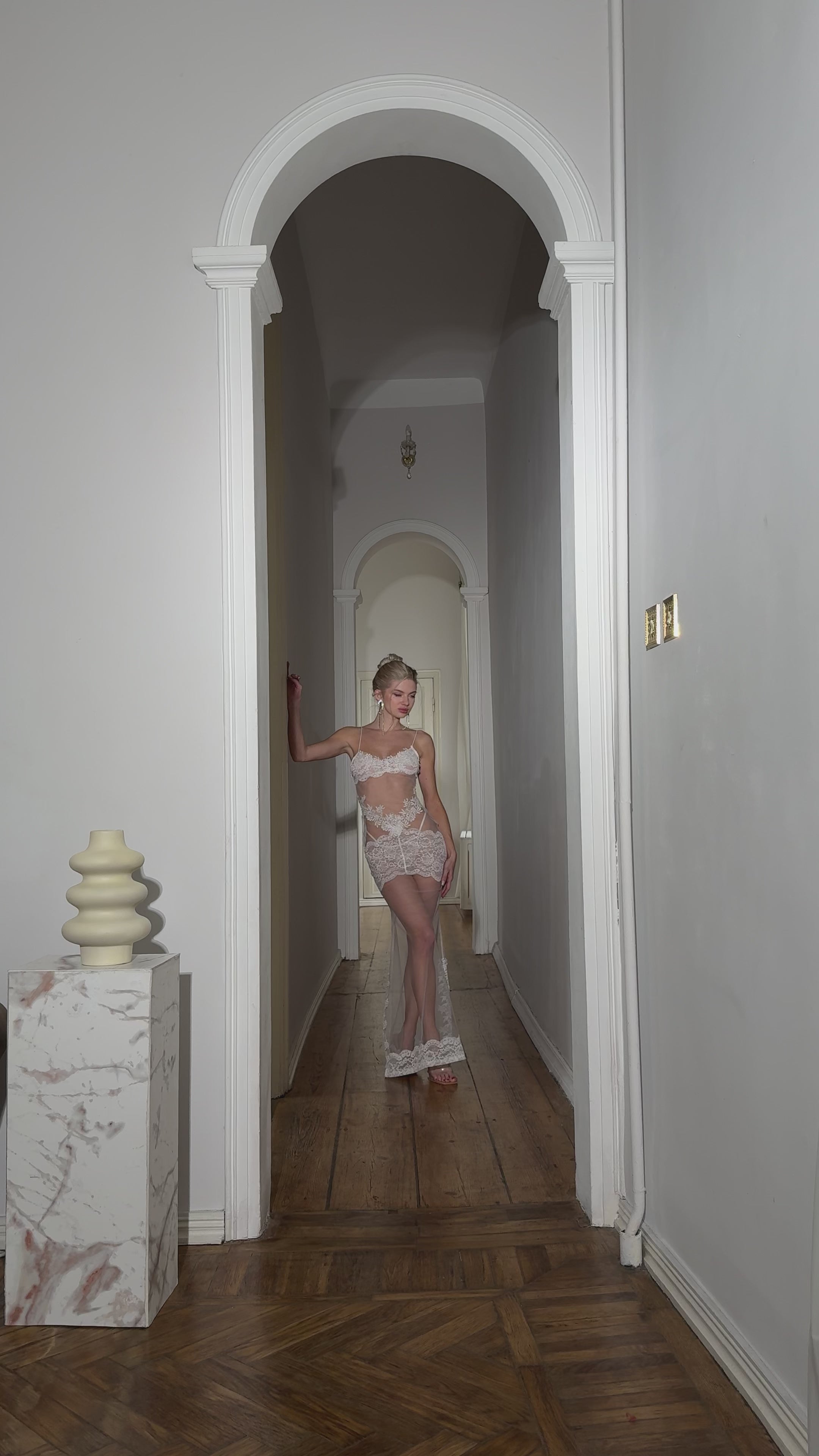 Luxury Alexandra Ecru Bride Babydoll UZUN